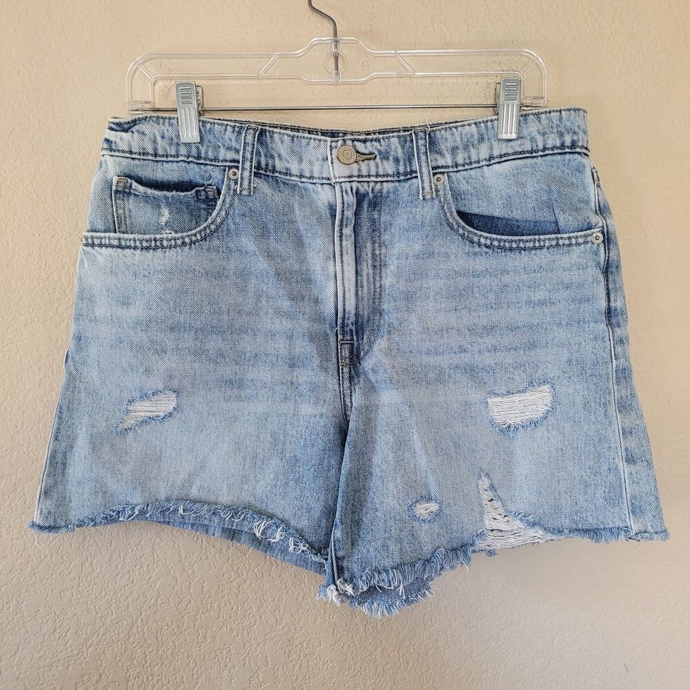 Lucky Brand Mid Rise Blue Cut Off Denim Shorts Womens Size 30 Distressed Beach